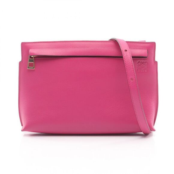 LOEWE Shoulder Bag T-pouch Anagram Magenta Leather Anagram T-pouch Women's